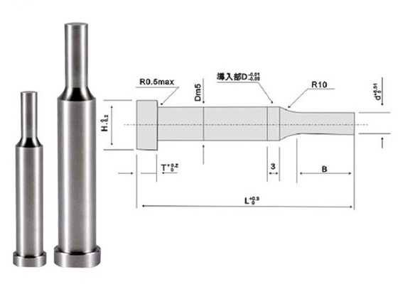 ASTM Plastic Mold Ejector Pin 1.2344 Mirror Polished Precision Mould Parts TiN Coating