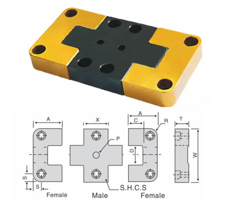1.7131 Oxide black Injection Mold Interlocks , Square Locking Block Set
