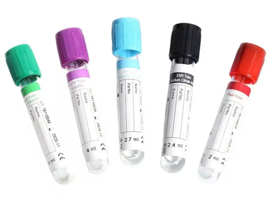 Disposable Medical PET Vacuum Blood Collection Tube Multiple 13*75mm 16*100mm